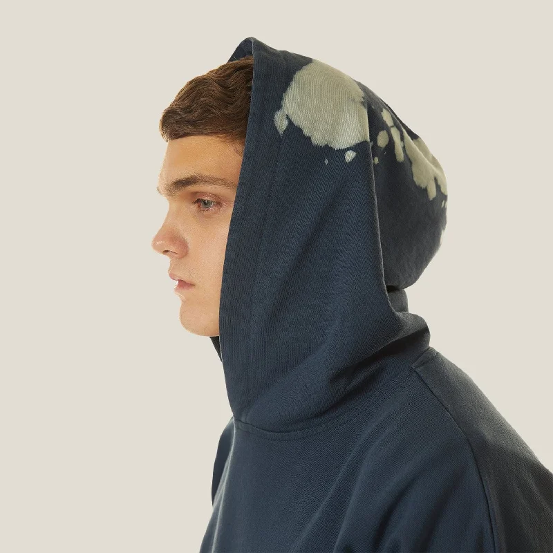 BLEACHED BOY HOODIE - NAVY