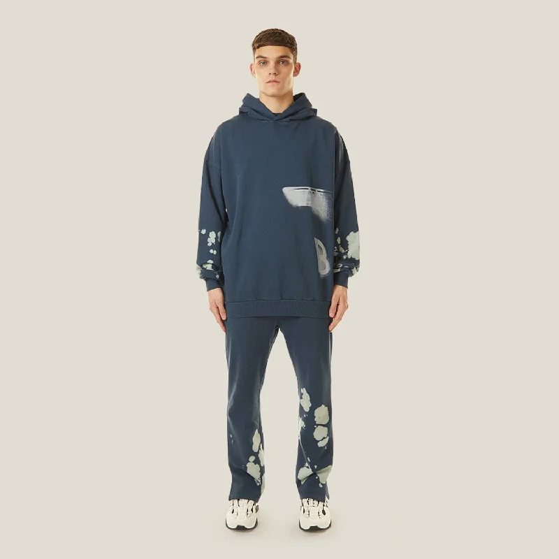 BLEACHED BOY HOODIE - NAVY