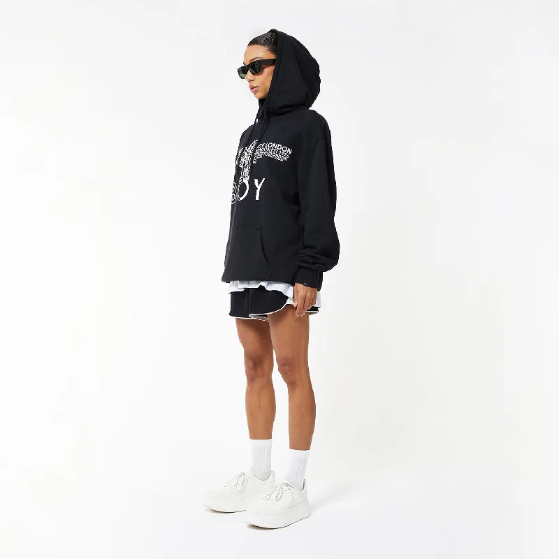 BOY EAGLE CONCEALED HOODIE WOMENS - BLACK