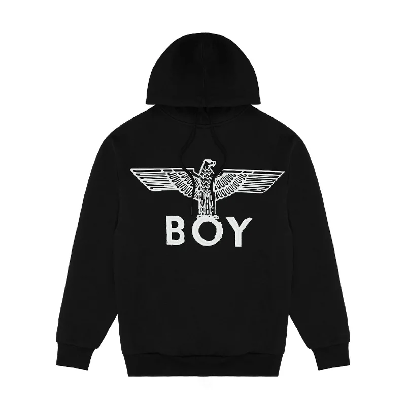 BOY EAGLE SCRIBBLE HOODIE WOMENS  - BLACK/WHITE