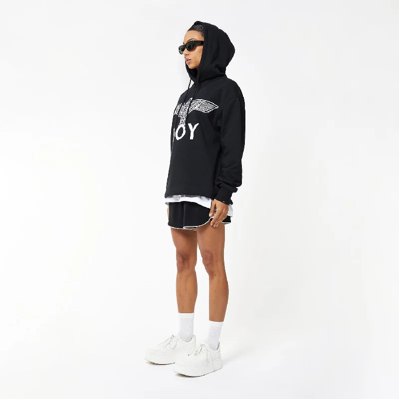 BOY EAGLE SCRIBBLE HOODIE WOMENS  - BLACK/WHITE