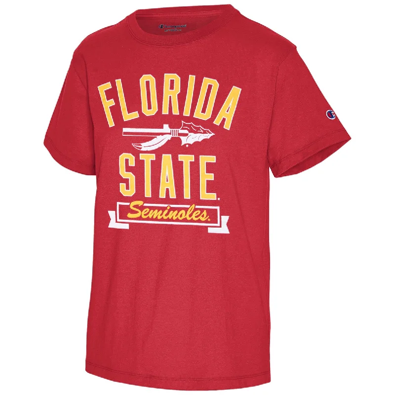 Champion Women's Vault Florida State Seminoles Spear Design Short Sleeve T-shirt - Cardinal