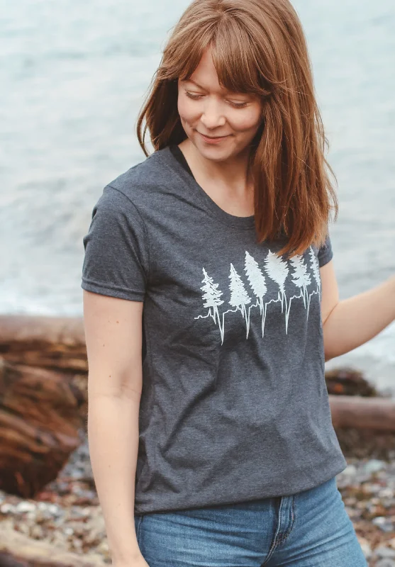 TREELINE - Women's Eco Tee - Heather Charcoal