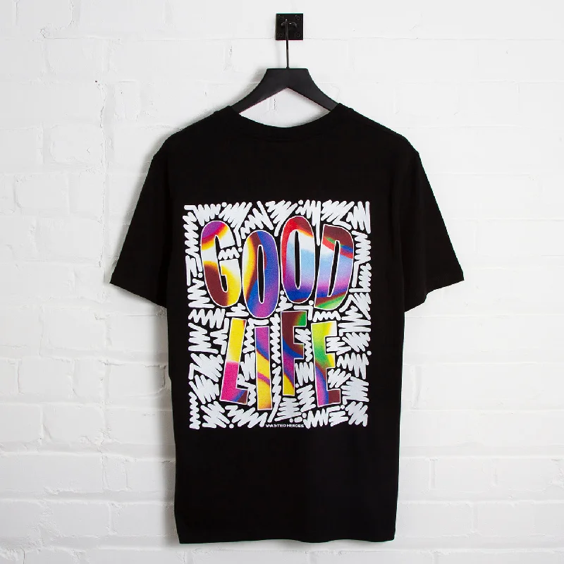 Doodle Good Life 2 Back Print - Tshirt - Black