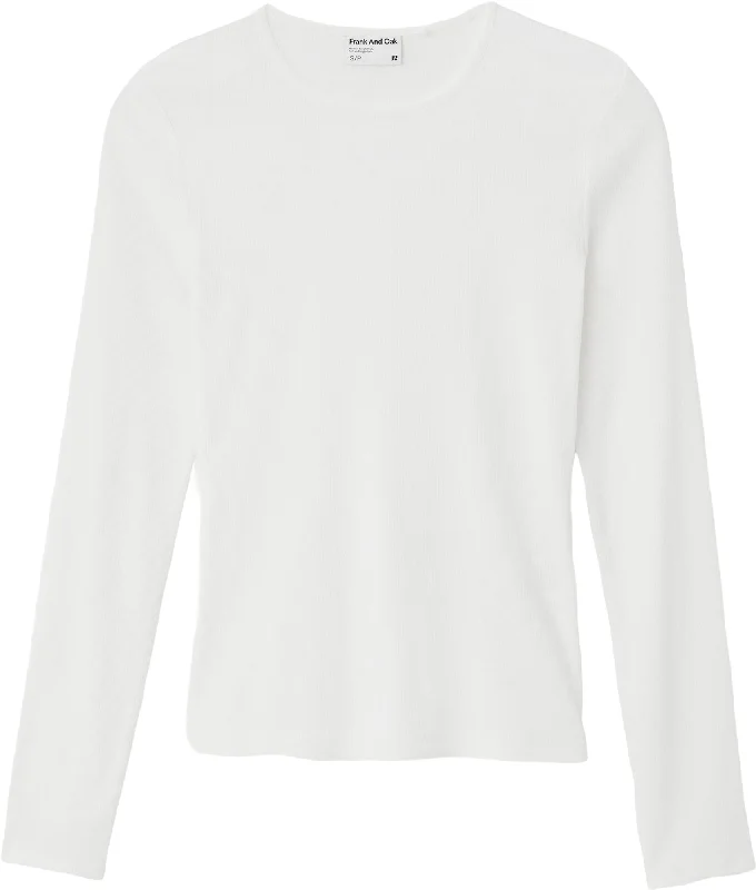 Long Sleeve Slim Fit Rib Top - Women's|-|Haut à coupe ajustée à manches longues - Femme