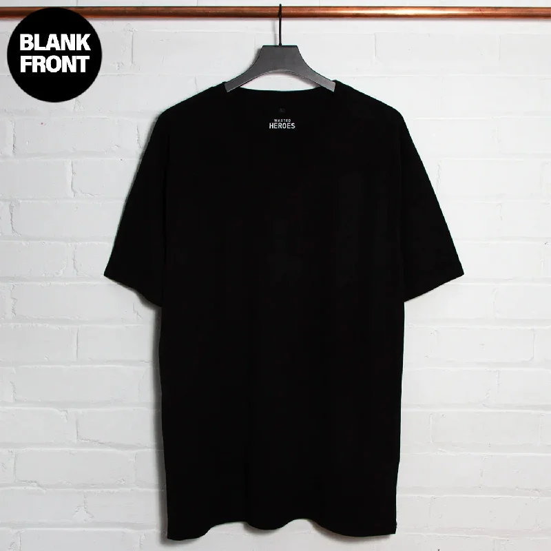 Geo Acid Back Print  - Oversized Tshirt - Black