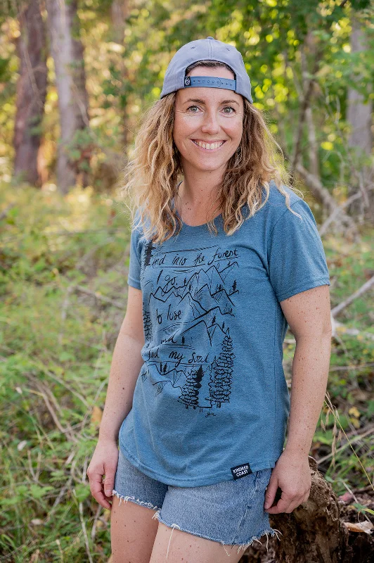 INTO THE FOREST - Womens Eco Tee - Heather Teal