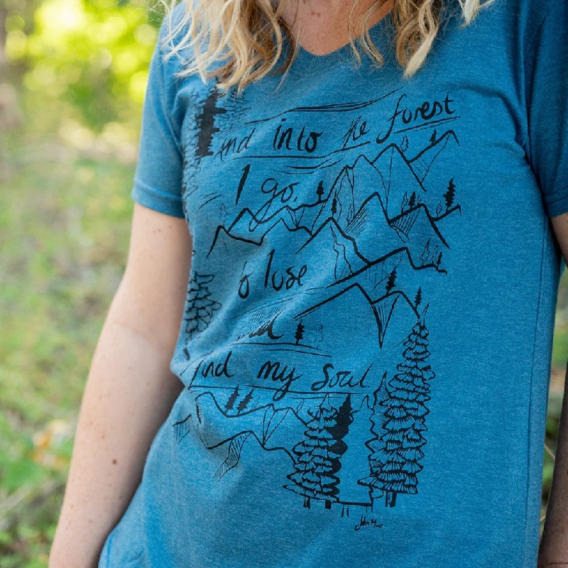 INTO THE FOREST - Womens Eco Tee - Heather Teal