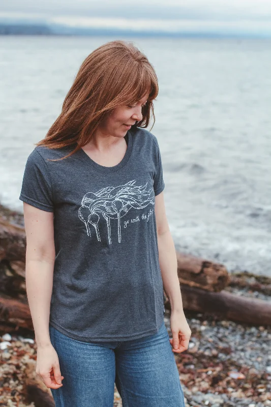 KELP FOREST - Womens Eco Tee - Heather Charcoal