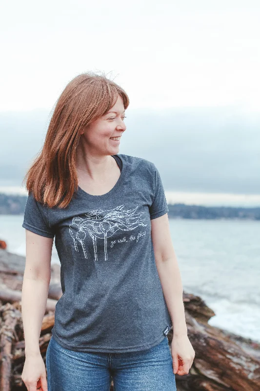 KELP FOREST - Womens Eco Tee - Heather Charcoal