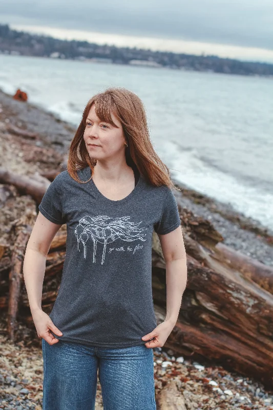 KELP FOREST - Womens Eco Tee - Heather Charcoal