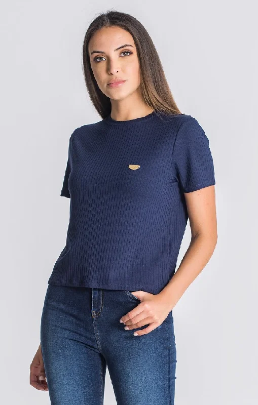 Navy Blue Core Ribbed Tee