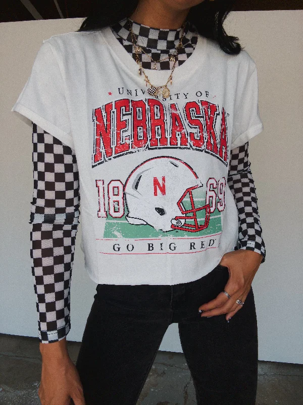 Nebraska Murray Hippie Crop Cotton Tee - White