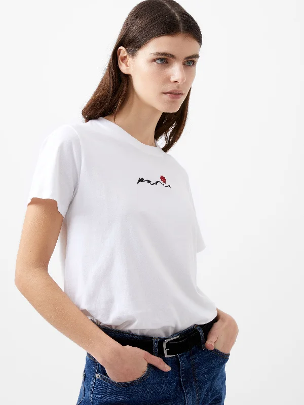 Paris Rose Embroidery T-Shirt