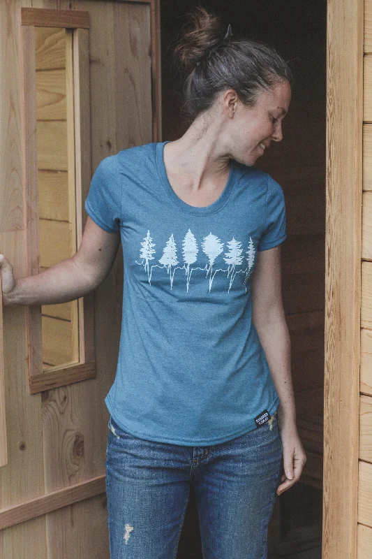 TREELINE - Women's Eco Tee - Heather Teal