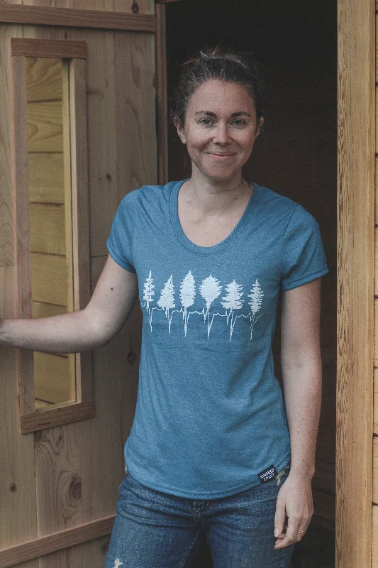 TREELINE - Women's Eco Tee - Heather Teal