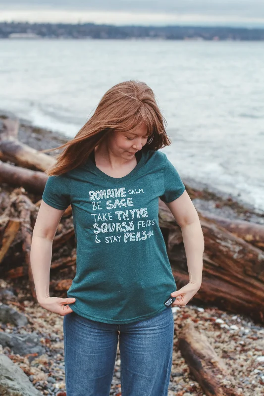 VEGGIE WISDOM - Women's Eco Tee - Heather Green