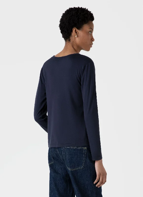 Women's Long Sleeve Classic T-shirt in Navy