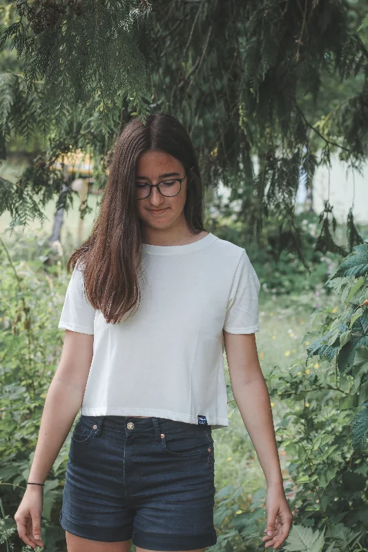 Women's Crop Tee -Plain Apparel - Natural