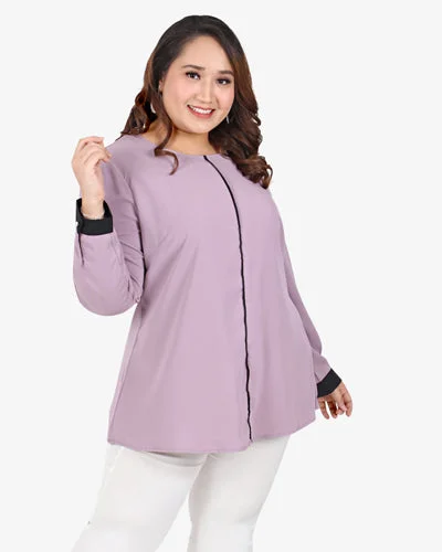 Ruthie Office Wear Crepe Blouse - Lilac Purple