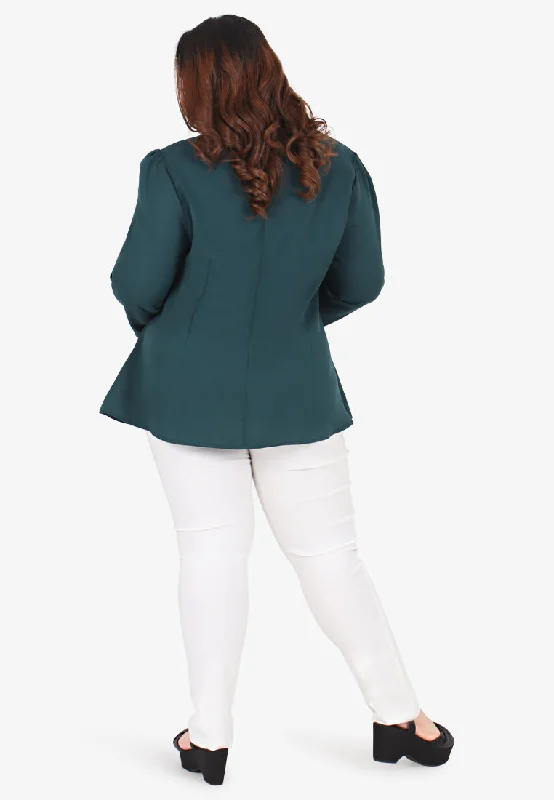 Florice Flare Waist Stylish Blouse - Green