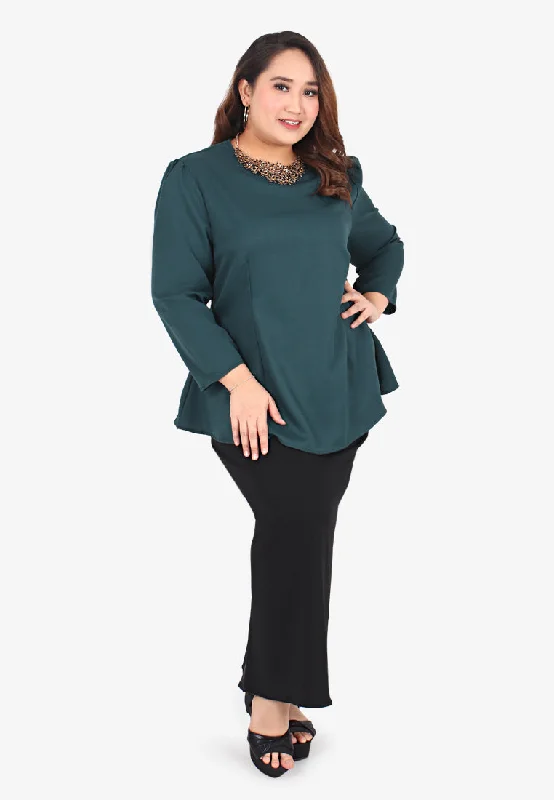 Florice Flare Waist Stylish Blouse - Green