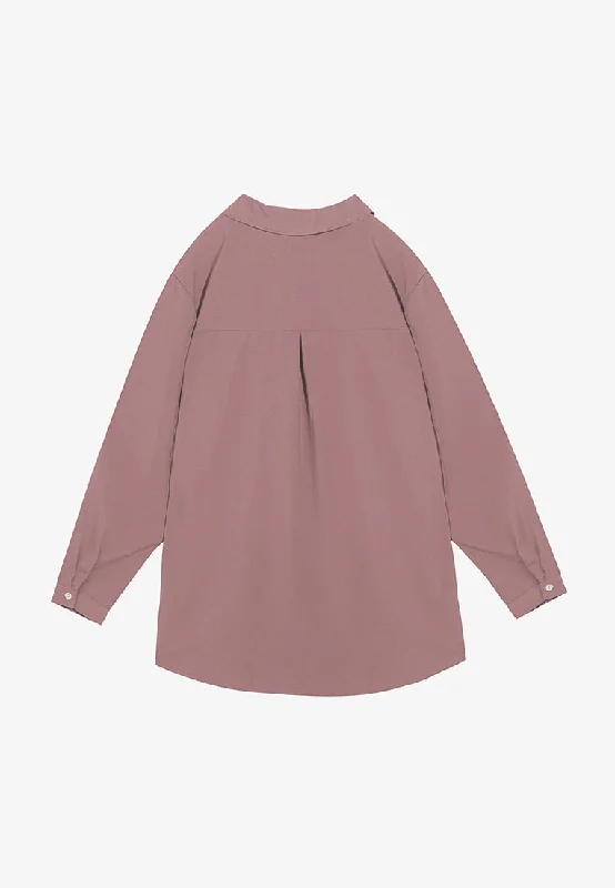 Wenna Half Button Collar Blouse - Peachy Brown