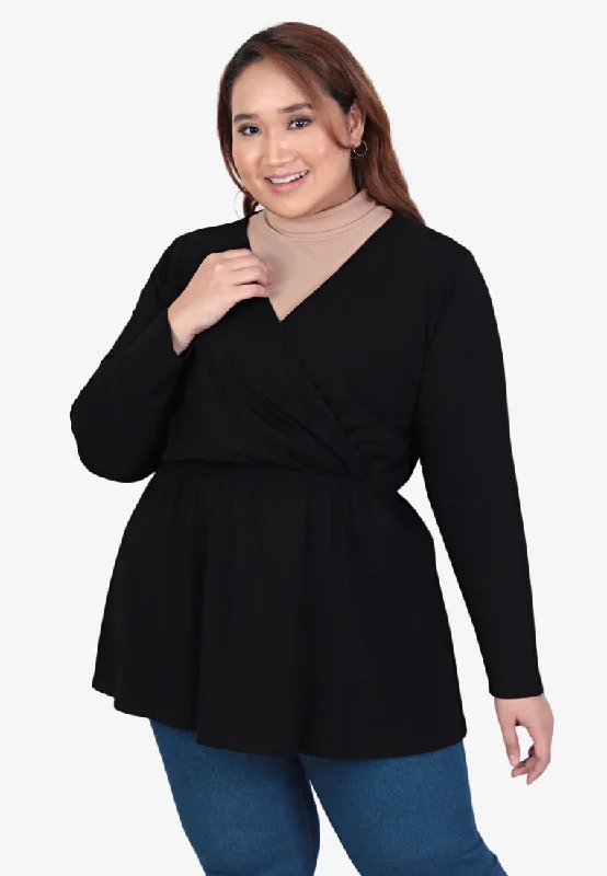 Valide BF-Friendly Casual Long Sleeve Top - Black