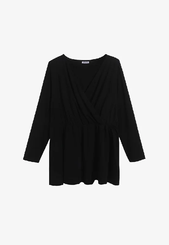 Valide BF-Friendly Casual Long Sleeve Top - Black