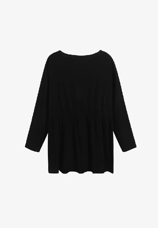 Valide BF-Friendly Casual Long Sleeve Top - Black