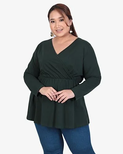 Valide BF-Friendly Casual Long Sleeve Top - Green