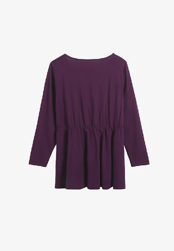 Valide BF-Friendly Casual Long Sleeve Top - Fuchsia