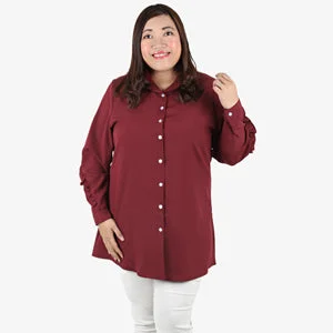 Riviera Ruffles Button Top - Red