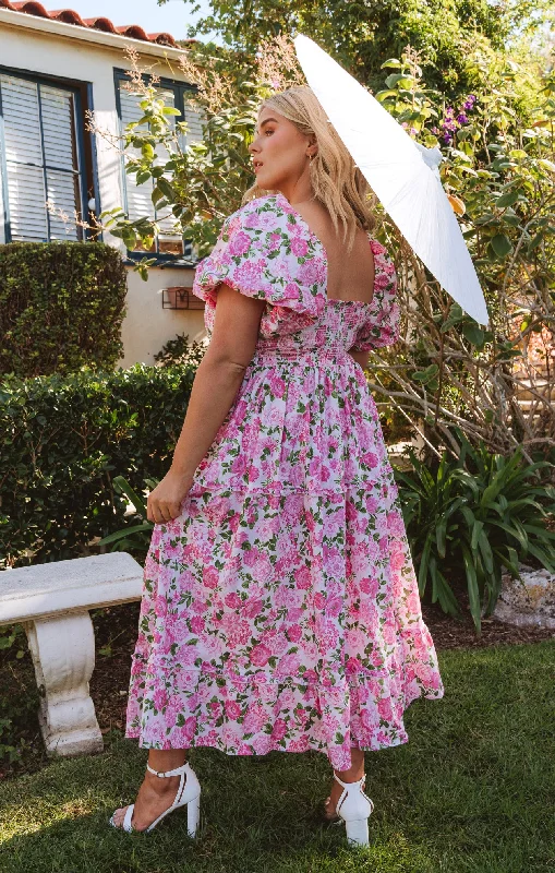 Afternoon Tea Dress ~ Cottage Floral Pink