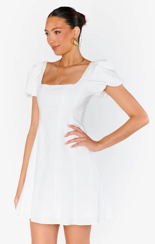 Mia Dress ~ White Poplin