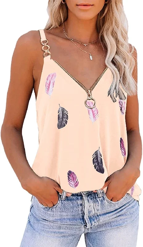 Summer Clothes 2023 Digital Print Large V-neck Suspender Vest Plus Size Summer Tops Ladies Tops