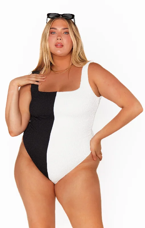 The Scrunch One Piece ~ Domino Colorblock Scrunch