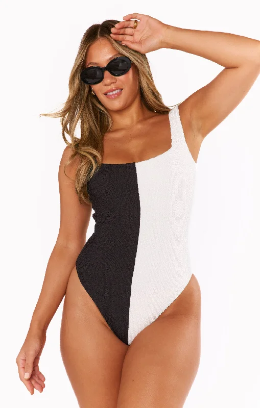 The Scrunch One Piece ~ Domino Colorblock Scrunch