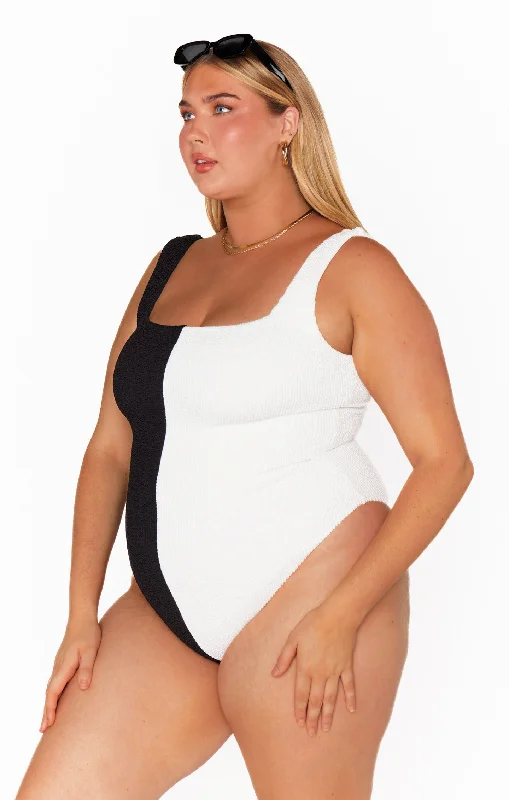 The Scrunch One Piece ~ Domino Colorblock Scrunch